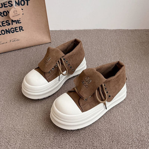 Damen Hochformat Sneakers mit modischem Veloursleder und robustem Plateau Drune