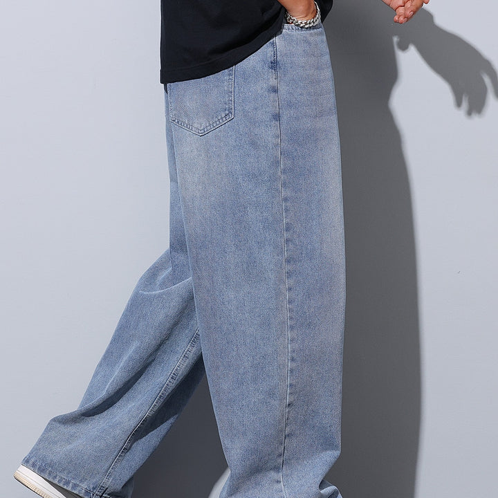 Herren Weite Baggy-Jeans aus leichtem Denim mit tiefer Schrittführung Drune