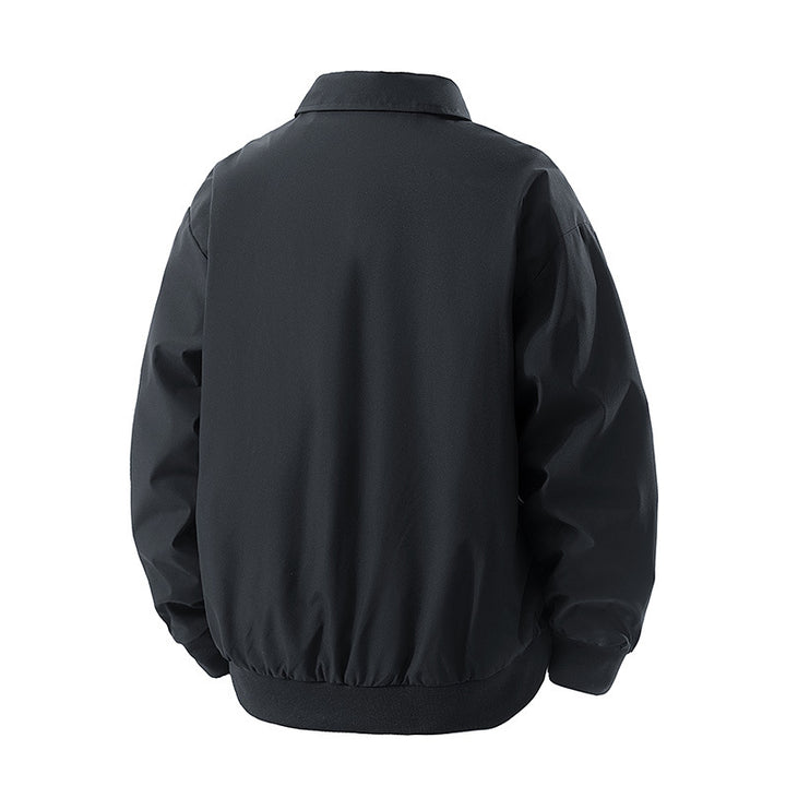 Herren Leichte Oversize-Bomberjacke aus winddichtem Nylon mit Reißverschluss, Brusttasche und Rippbündchen Drune