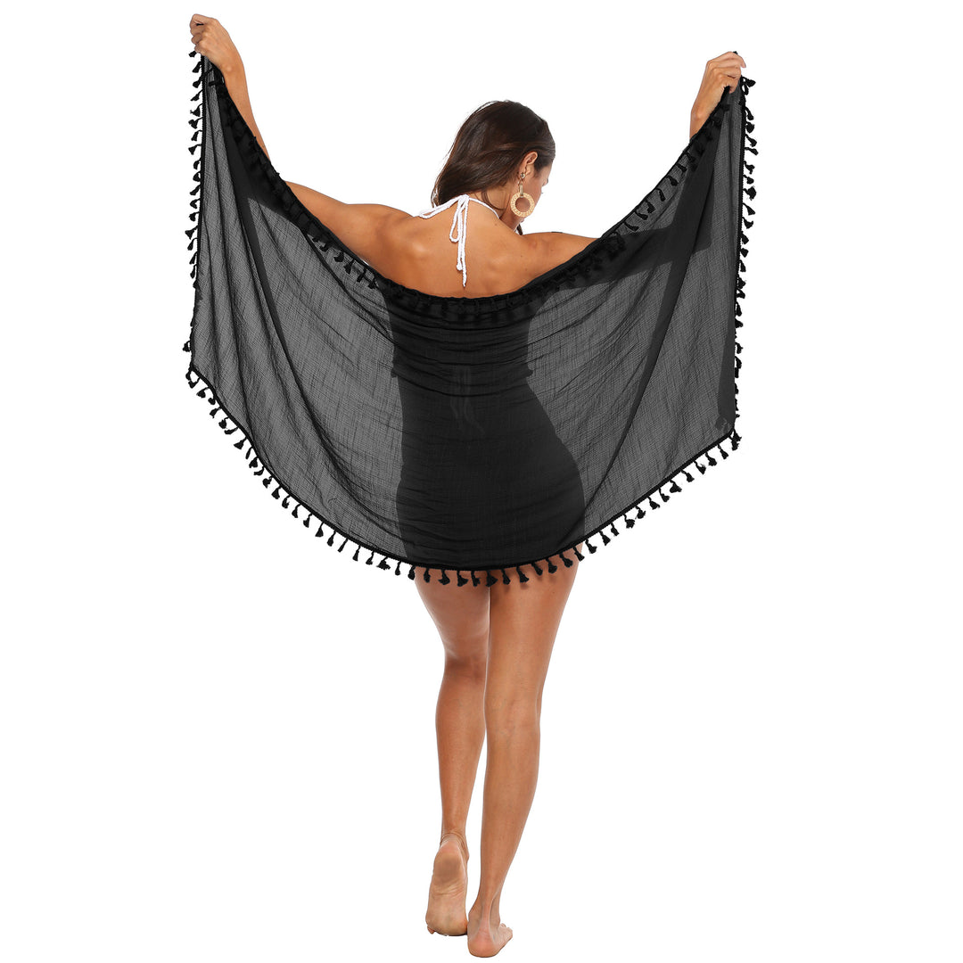 Damen Strandtuch mit verspieltem Quastenbesatz Drune