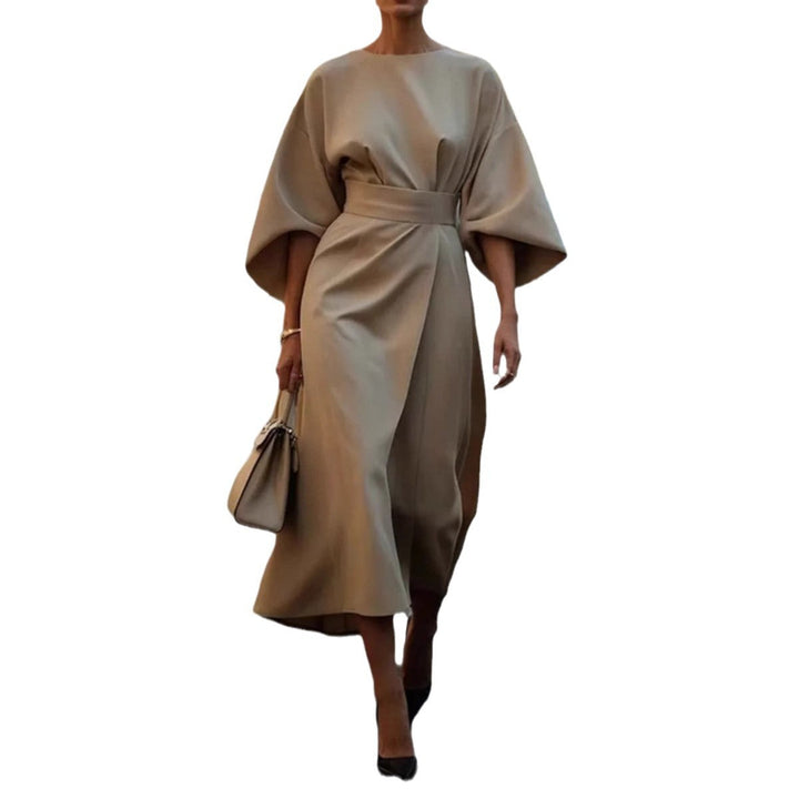 Damen Elegantes Maxikleid mit innovativem Schnitt und voluminösen Ärmeln Drune