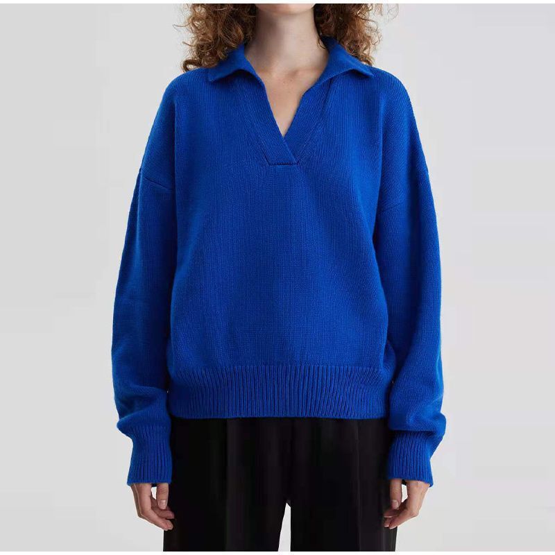 Damen feiner Strickpullover mit strukturiertem Gewebe Drune