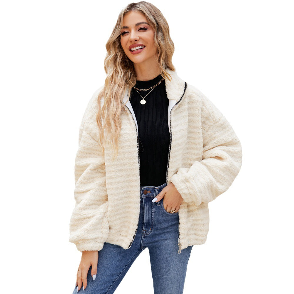Damen Baumwoll-Fleecejacke mit Reißverschluss Drune