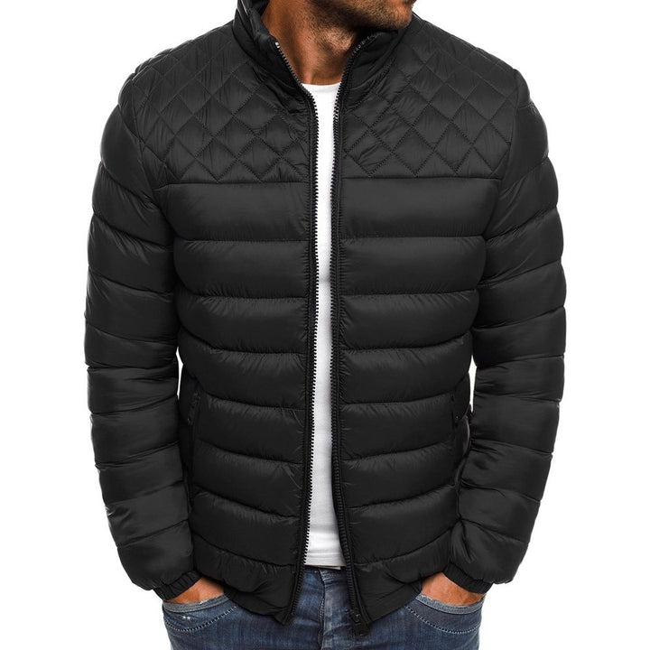 Herren gesteppte Übergangsjacke mit hohem Kragen und winddichtem Material Drune