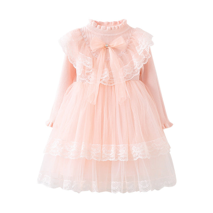 Mädchen Festliches Kleid mit Rüschenkragen und Tüllrock Drune