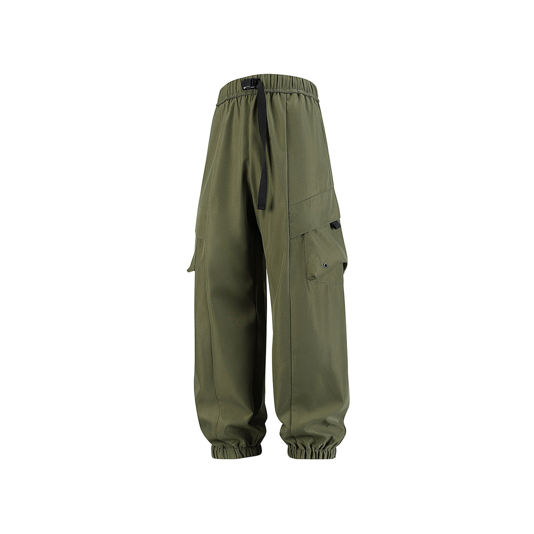 Herren Weite Cargo-Joggerhose mit elastischem Tunnelzugbund, Mehrfachklappentaschen und gerippten Knöcheln Drune