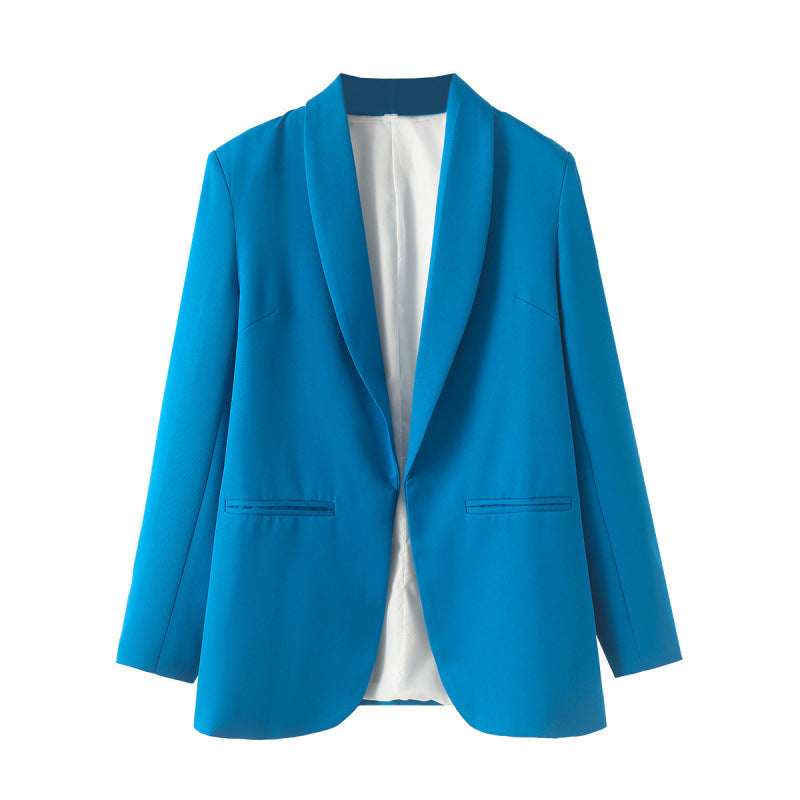 Damen eleganter Blazer mit einzigartigem Schnitt und Taschen Drune