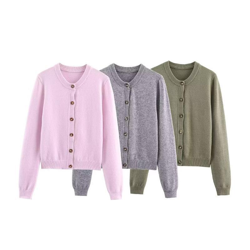 Damen weicher Strickcardigan mit Knopfverschluss und eleganten Rippabschlüssen Drune