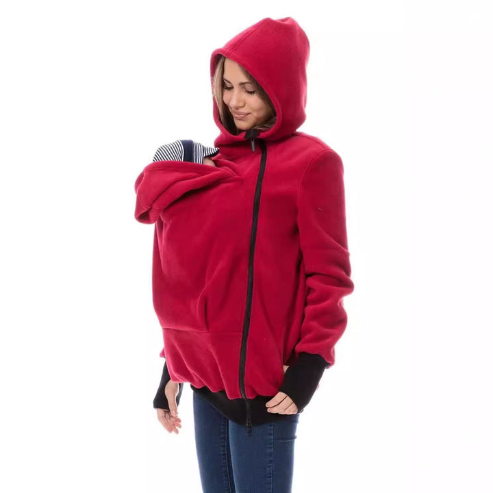 Damen kuscheliger Tragepullover mit integriertem Baby-Einsatz Drune