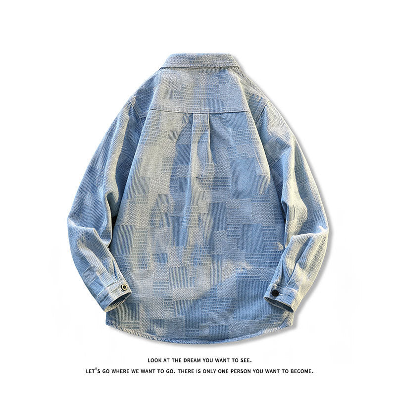 Herren Strukturierte Overshirt‑Hemdjacke aus Cord mit aufgesetzter Brusttasche Drune