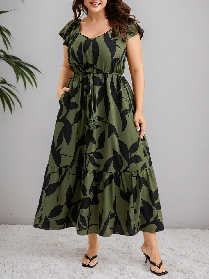 Damen Maxikleid mit floralem Muster und taillierter Silhouette Drune