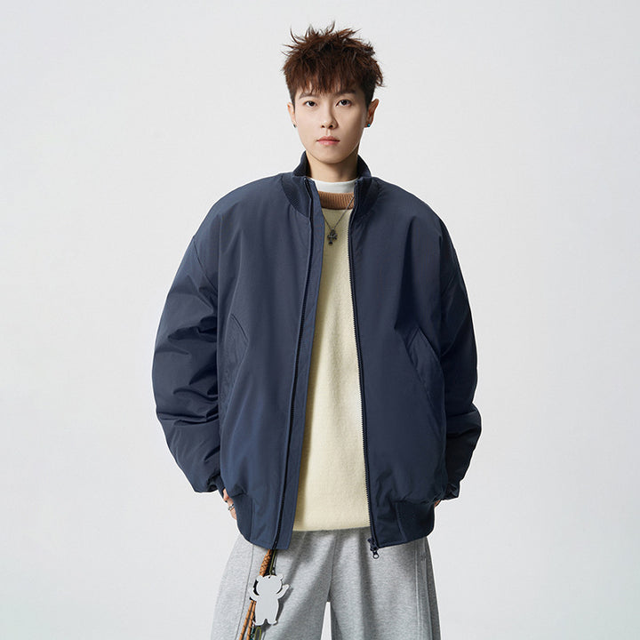Herren Oversized Bomberjacke mit wattierter Füllung und geripptem Saum Drune