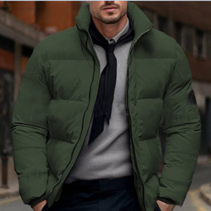 Herren gesteppte Winterjacke mit hohem Kragen und individuell anpassbarem Verschluss Drune
