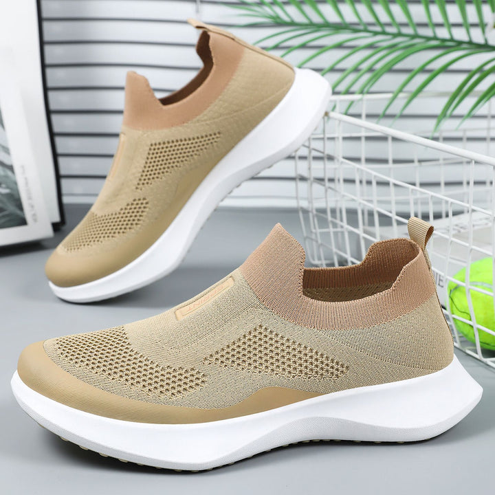 Damen nan leichter Strick-Slip-On Sneaker mit sockenähnlichem Schaft, elastischem Einstieg und ergonomischer Memory-Plateausohle Drune