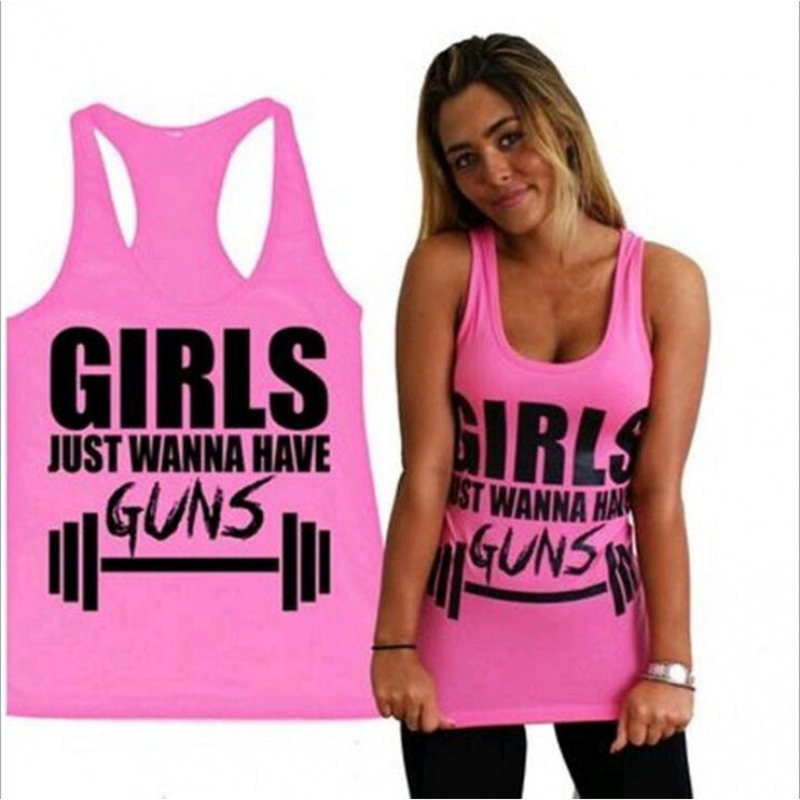 Damen Sportliches Tanktop mit motivierendem Druck Drune