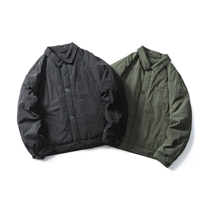 Herren Leichte Oversize-Fieldjacke im Workwear-Stil mit Hemdkragen und Knopfverschluss Drune