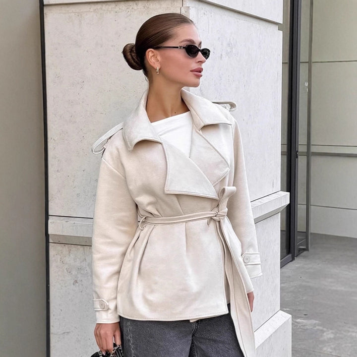 Damen Elegante Utility-Jacke mit Taillengürtel und entspannter Passform Drune