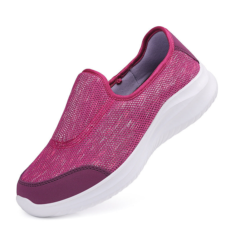 Damen nan eleganter Schlupfsneaker mit elastischen Zierbändern, atmungsaktiver Strickkonstruktion und gedämpfter Komfortlaufsohle Drune