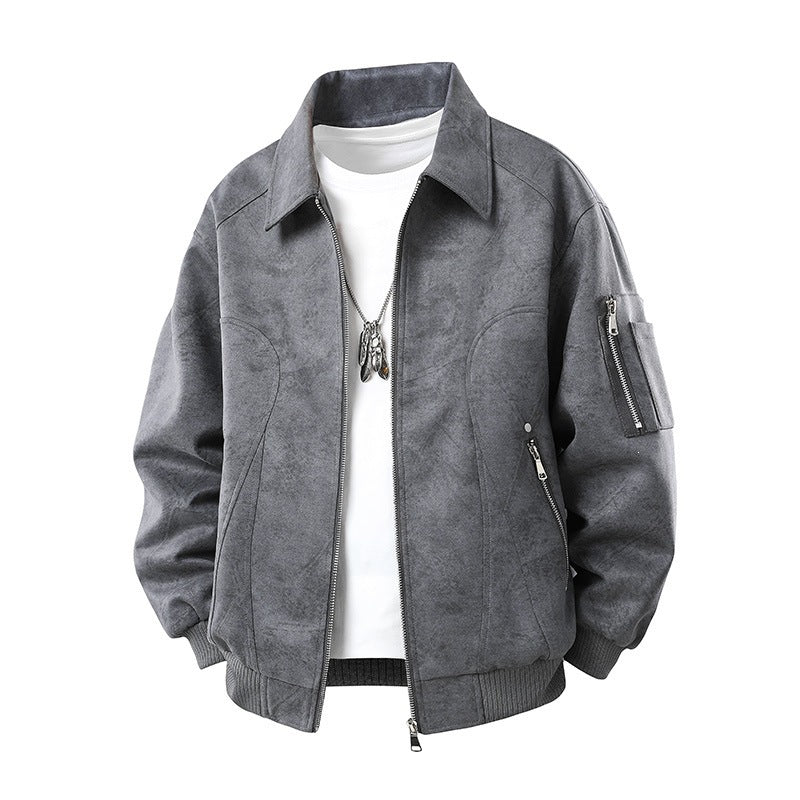 Herren Modische Retro-Lederjacke Drune