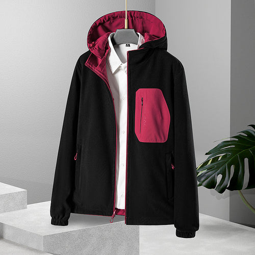 Damen Leichte wasserdichte Softshelljacke mit Kapuze und Brust-Reißverschlusstasche Drune