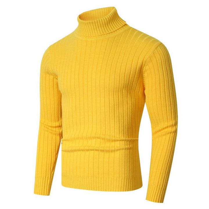 Herren Figurbetonter Rippenstrick‑Rollkragenpullover mit Stretch‑Feinstrick Drune