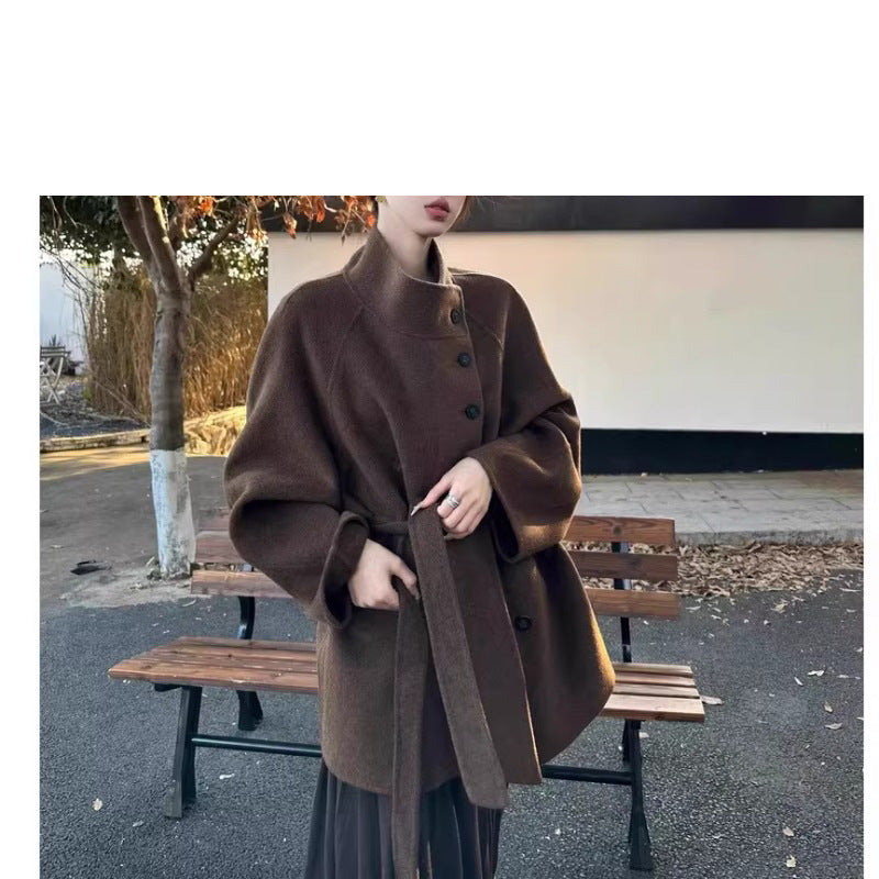 Damen Modische Oversized-Wolljacke Drune