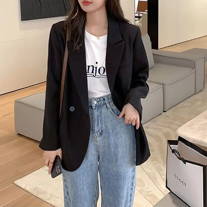 Damen oversize Blazer mit strukturiertem Stoff Drune