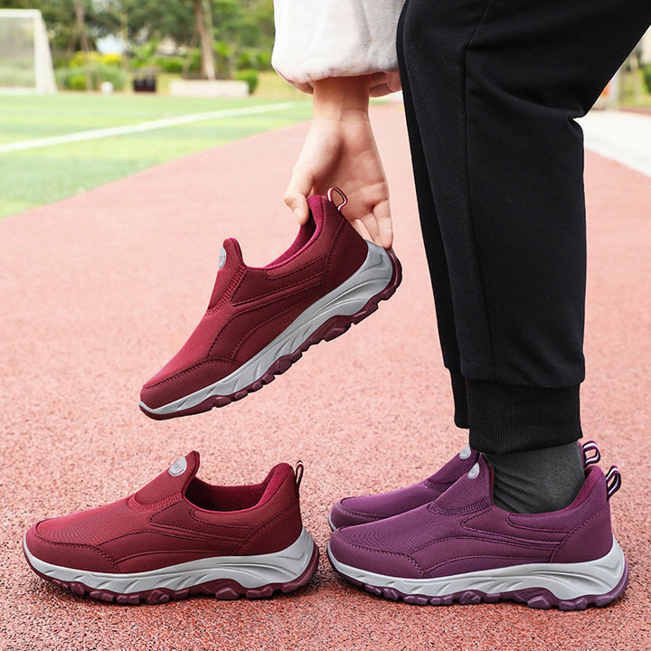 Damen nan leichter Slip-On Walkingsneaker mit elastischem Einstieg, gepolstertem Memory-Fußbett und profilierter rutschfester Laufsohle Drune