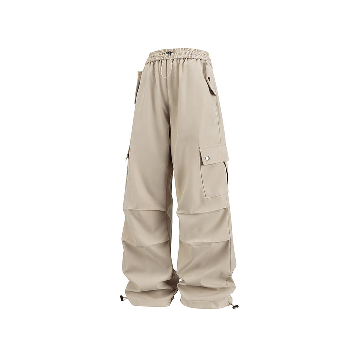 Herren Weite Utility-Cargohose mit Tunnelzugbund, Klapptaschen und verstellbaren Saumabschlüssen Drune