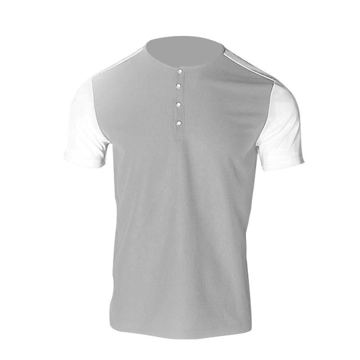 Herren nan kurzärmeliges Henleyshirt mit mittellanger Knopfleiste und Raglanärmeln Drune