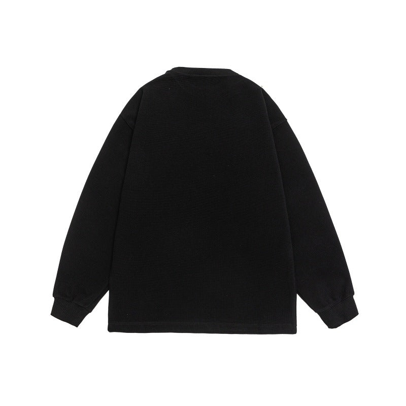 Unisex Oversize-Sweatshirt mit Logo‑Print und feiner Waffelstruktur Drune