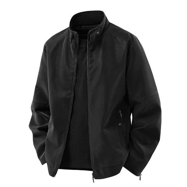 Herren Stilvolle und moderne Kunstlederjacke Drune
