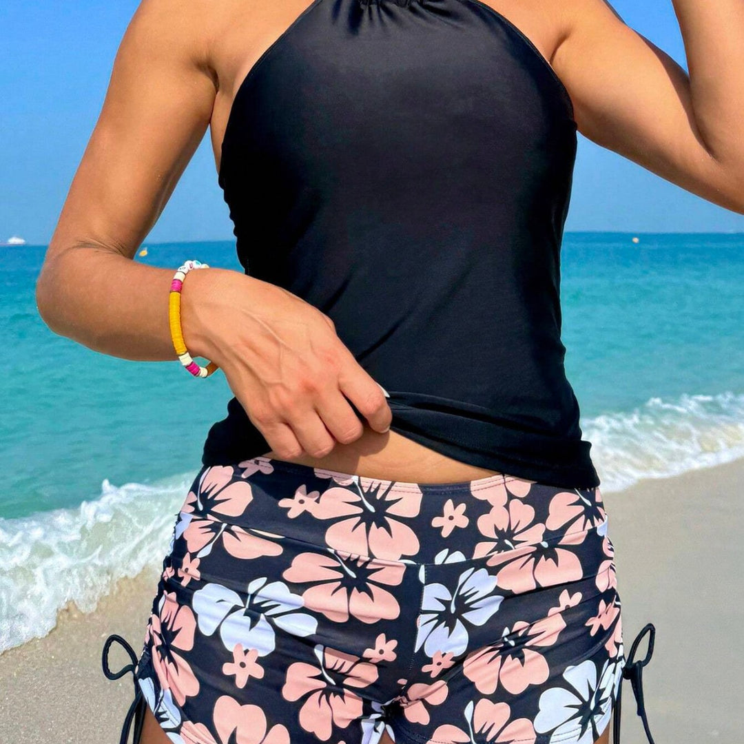 Damen Sportives Tankini-Set mit Blumendruck Drune