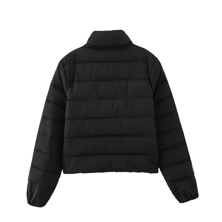 Damen Kurze gesteppte Jacke mit Stehkragen, Reißverschluss und elastischen Bündchen Drune