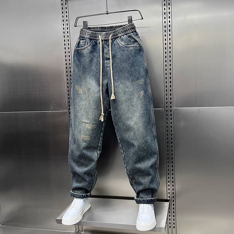 Herren Bequeme und lockere Denim-Hose Drune