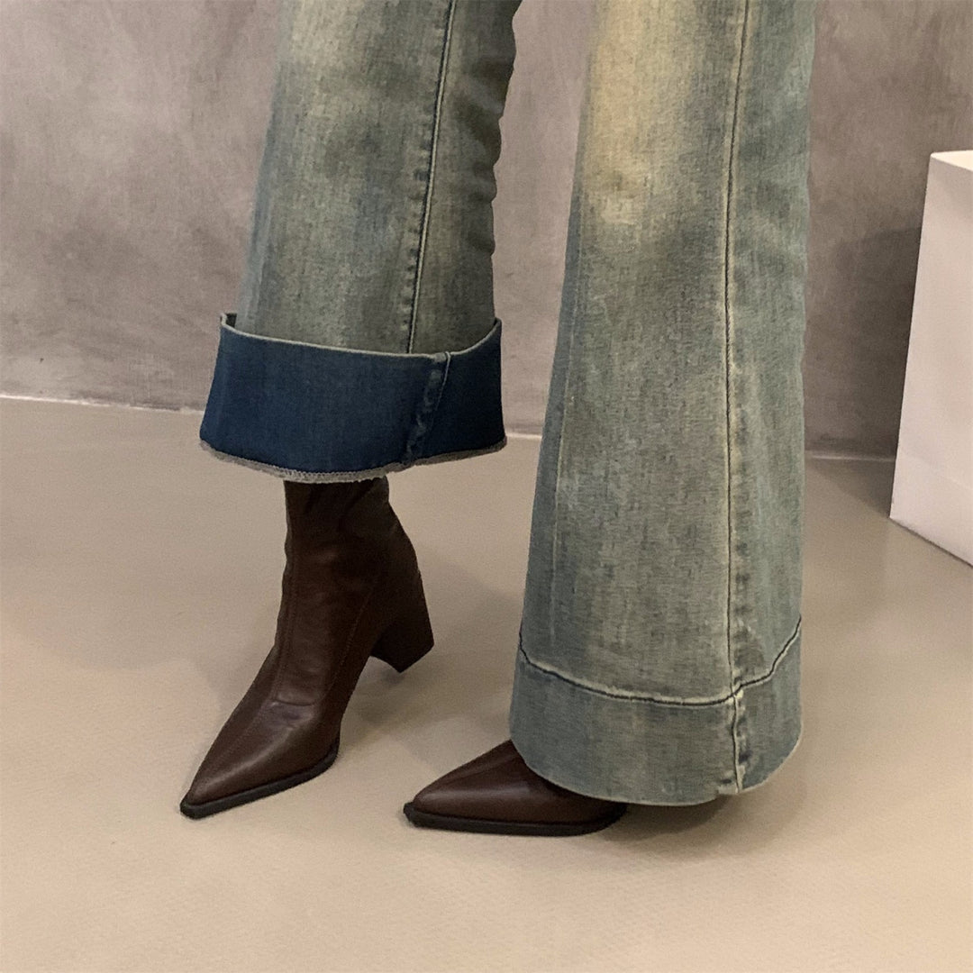 Damen Modische Stiefeletten Drune