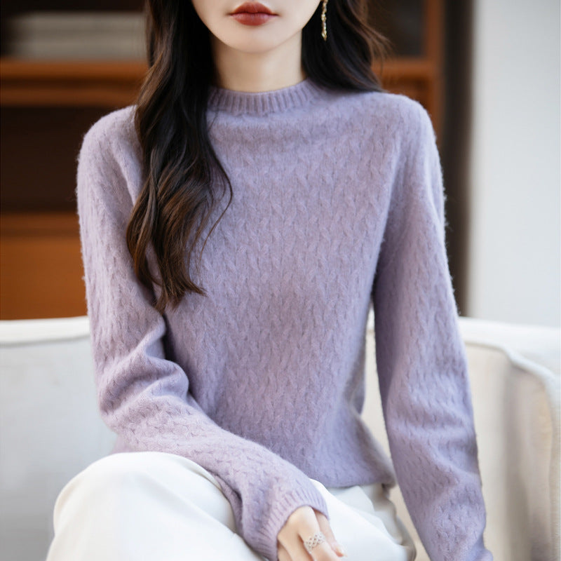 Damen Weicher Feinstrick‑Pullover mit kurzem Mockneck, leichter Mohair‑Optik und entspannter Silhouette Drune