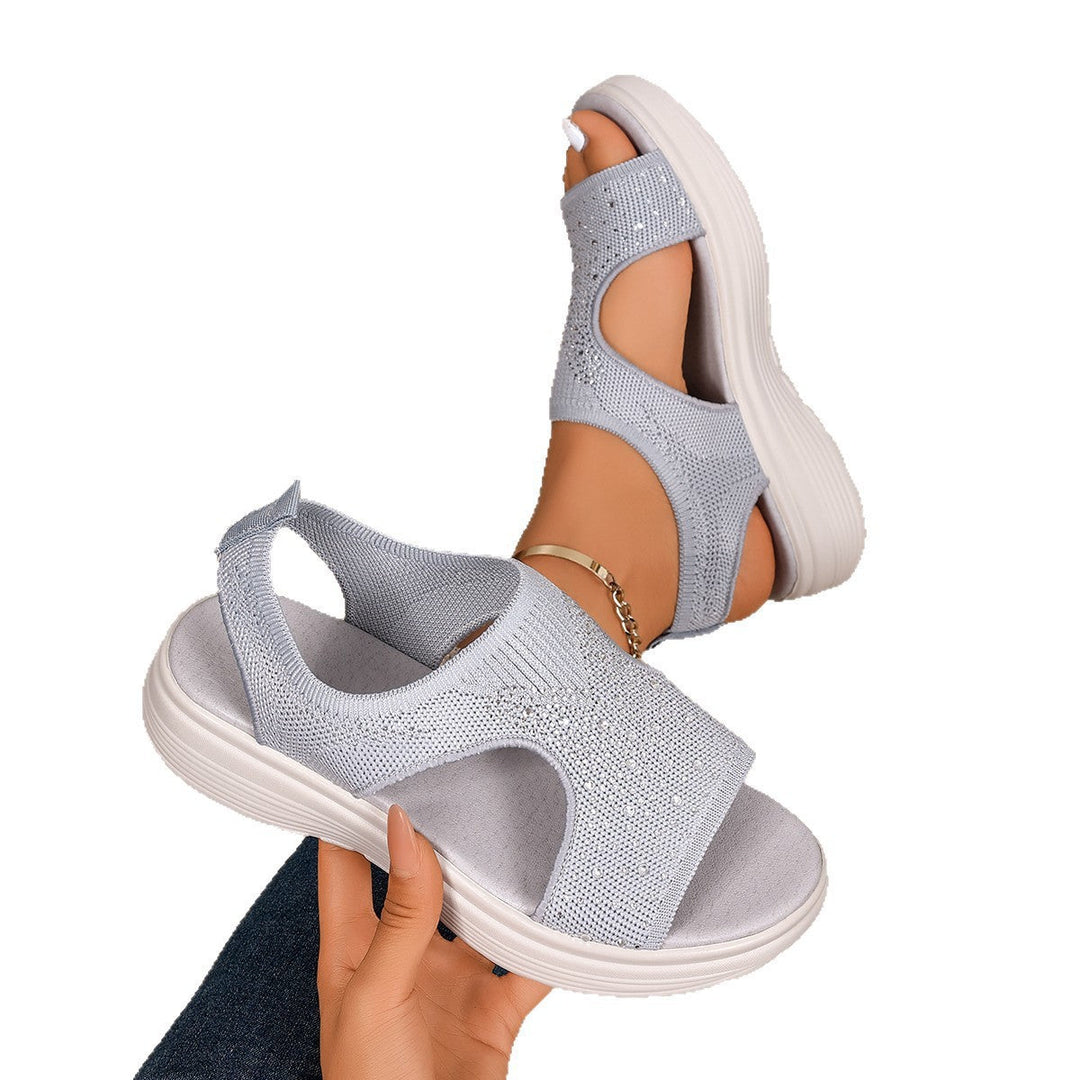 Damen Komfortable Sandalen mit Strass Drune