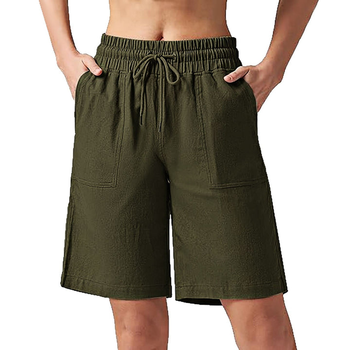 Damen lässige Freizeithose mit elastischem Bund und praktischen Taschen Drune
