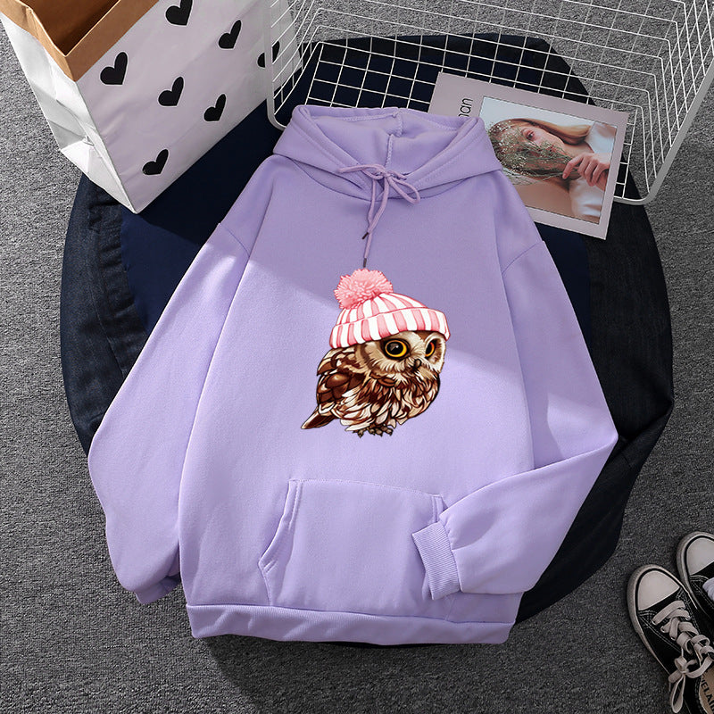 Damen nan lässiger Oversize Kapuzenpullover mit Herz‑und‑Pfotenprint, Kordelzug und gerippten Bündchen Drune