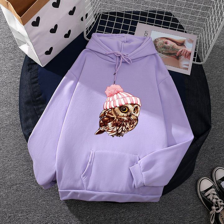 Damen nan lässiger Oversize Kapuzenpullover mit Herz‑und‑Pfotenprint, Kordelzug und gerippten Bündchen Drune