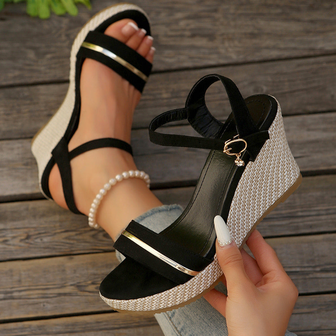 Damen Wedge-Sandalen mit edlen Riemen und schickem Espadrille-Design Drune