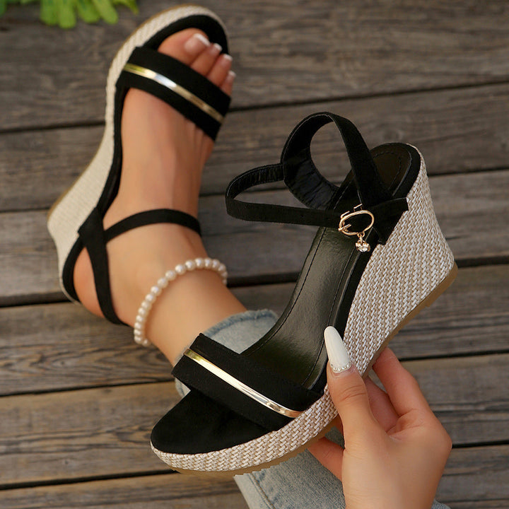 Damen Wedge-Sandalen mit edlen Riemen und schickem Espadrille-Design Drune