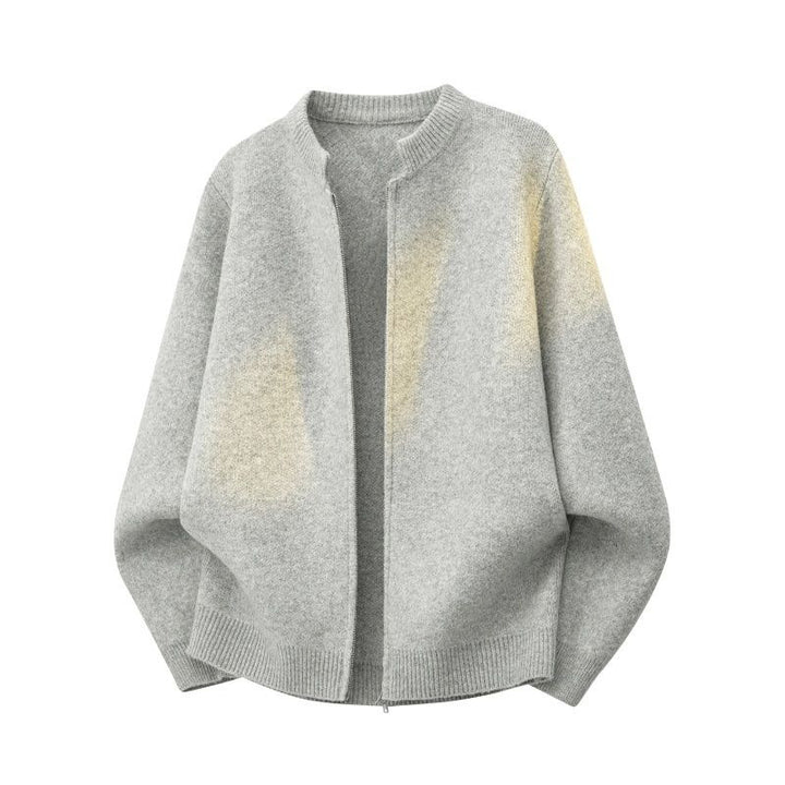 Damen Oversize Polokragen-Strickpullover mit Knopfleiste und geripptem Saum Drune