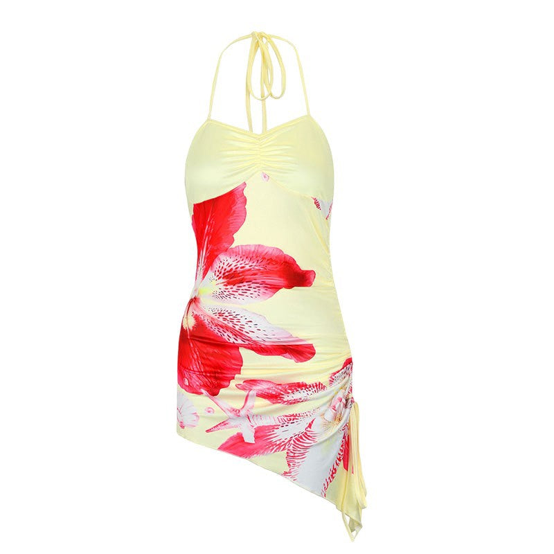 Damen Badeanzug mit Blumenmuster und asymmetrischem Schnitt Drune