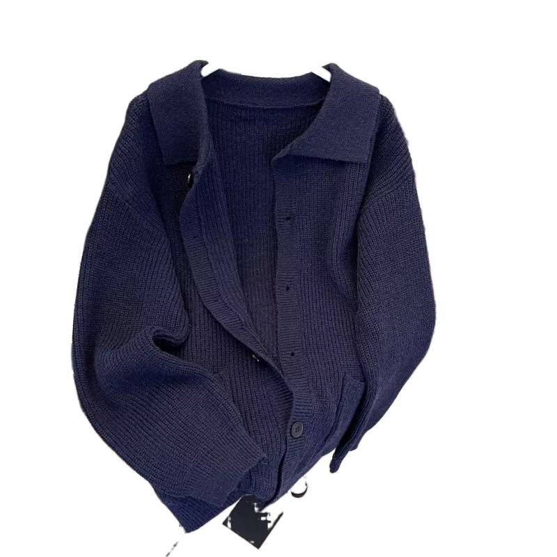 Damen Strickjacke mit übergroßem Schnitt und elegantem Kragen Drune