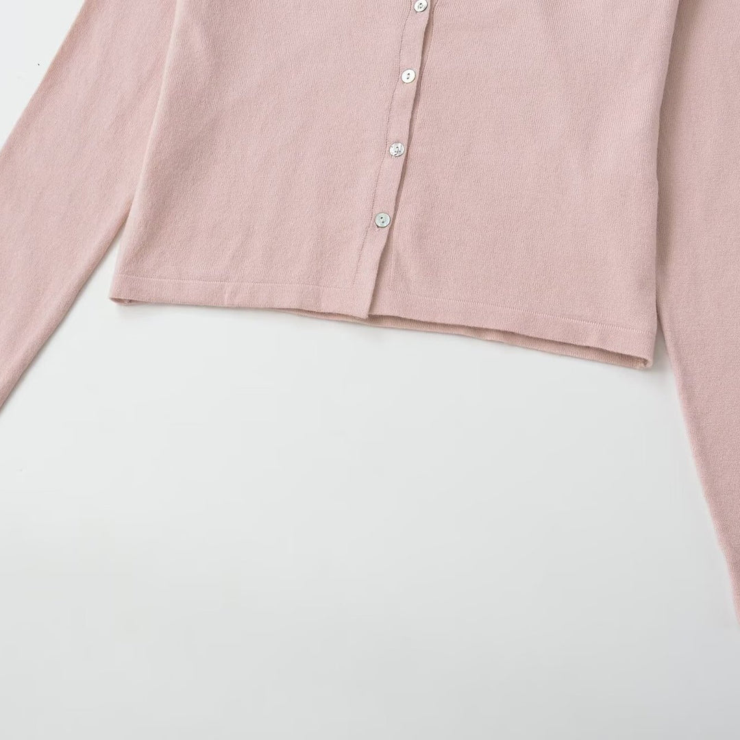 Damen Feinstrick-Cardigan mit Spitzen-Einsatz und durchgehender Knopfleiste Drune