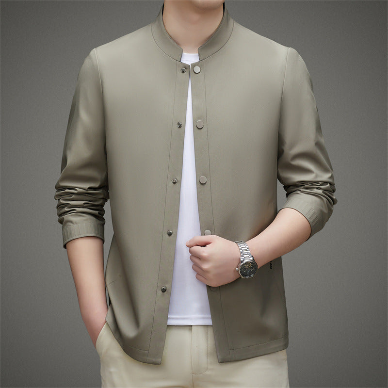 Herren Freizeitjacke mit modernem Stehkragen und praktischen Knopfdetails Drune