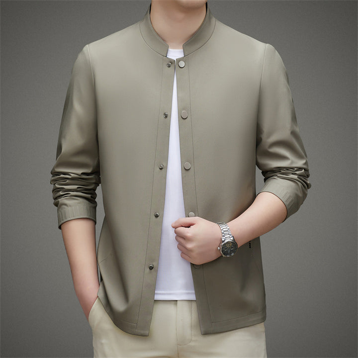 Herren Freizeitjacke mit modernem Stehkragen und praktischen Knopfdetails Drune