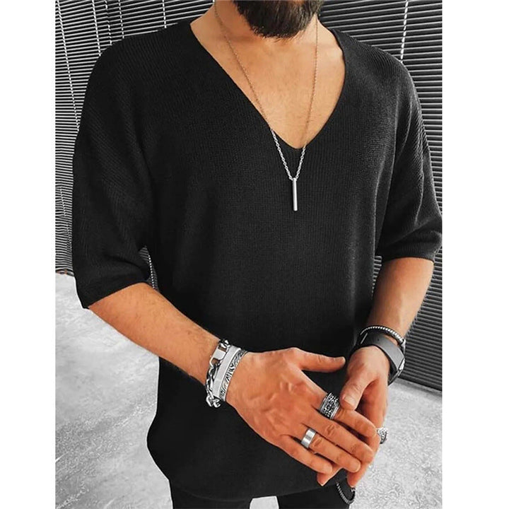 Herren Übergröße V-Ausschnitt Pullover Drune